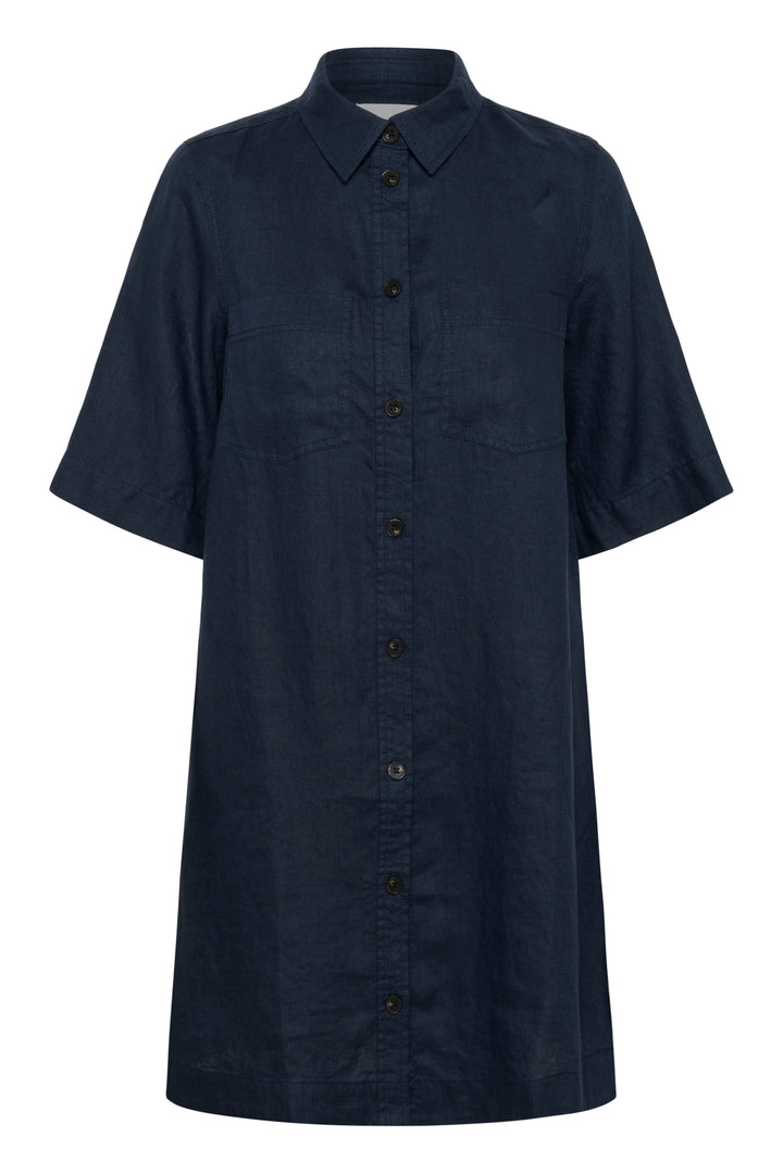 Robe en lin Sardiae – Boutonnée et coupe A