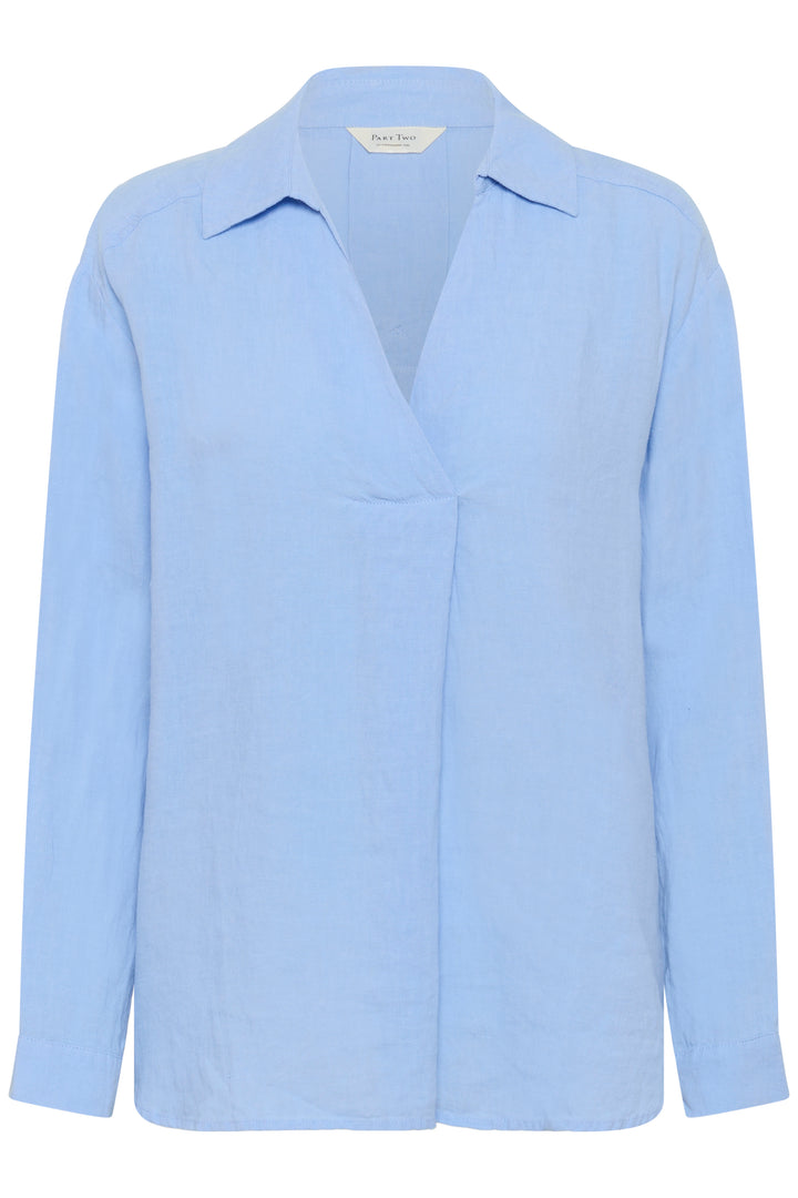 Blouse en lin Ayo – Col en V et coupe droite