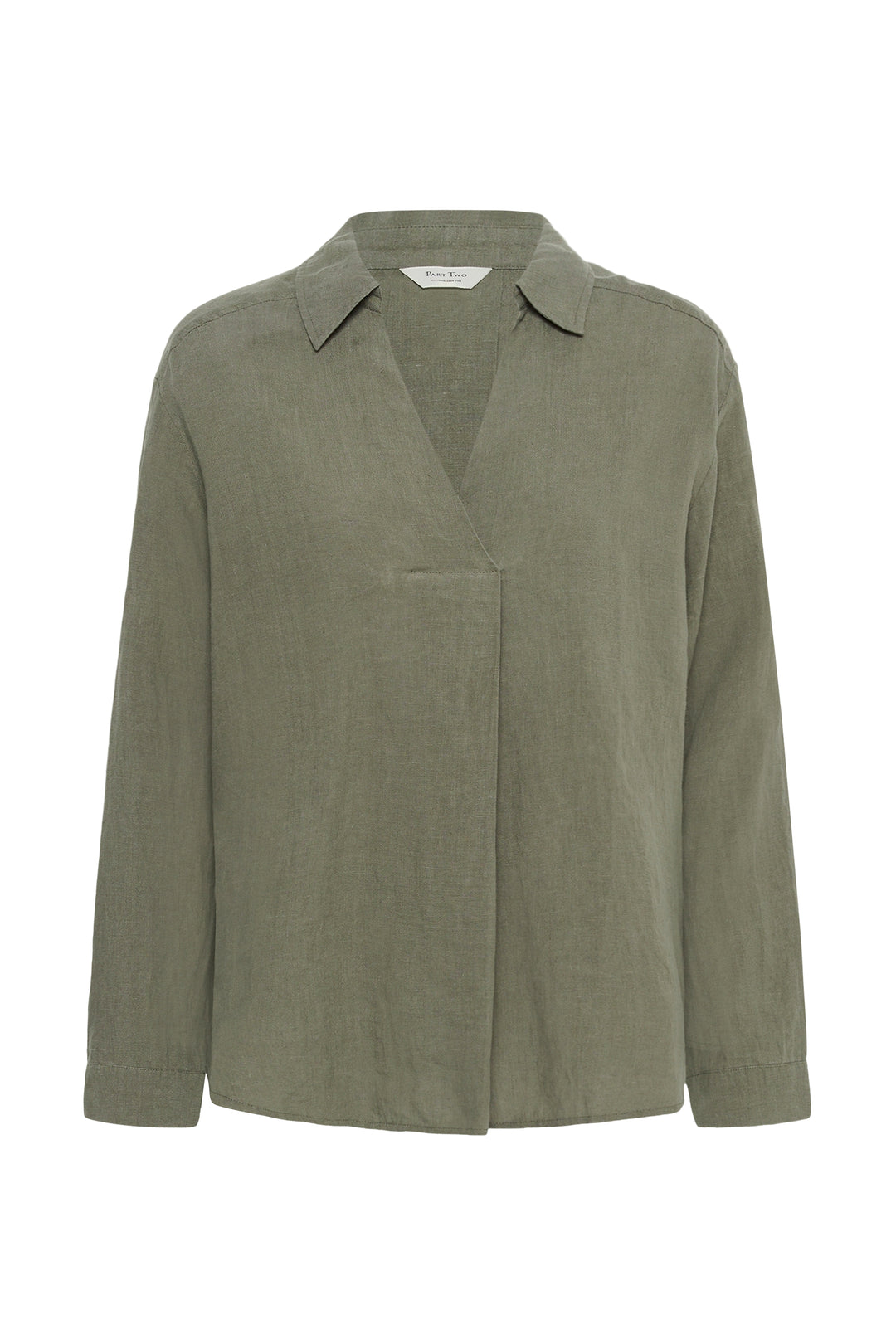 Blouse en lin Ayo – Col en V et coupe droite