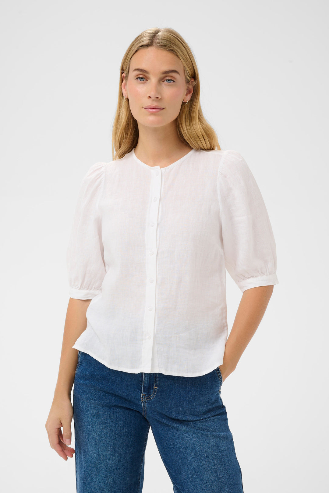 Blouse en lin avec boutons Azra