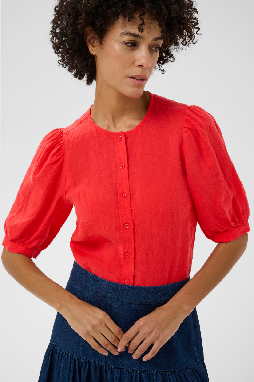Haut en lin Azra - Chemisier naturel et confortable 100% lin