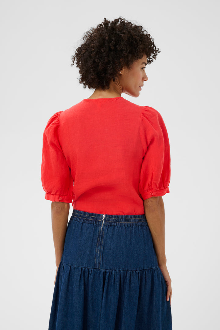 Haut en lin Azra - Chemisier naturel et confortable 100% lin