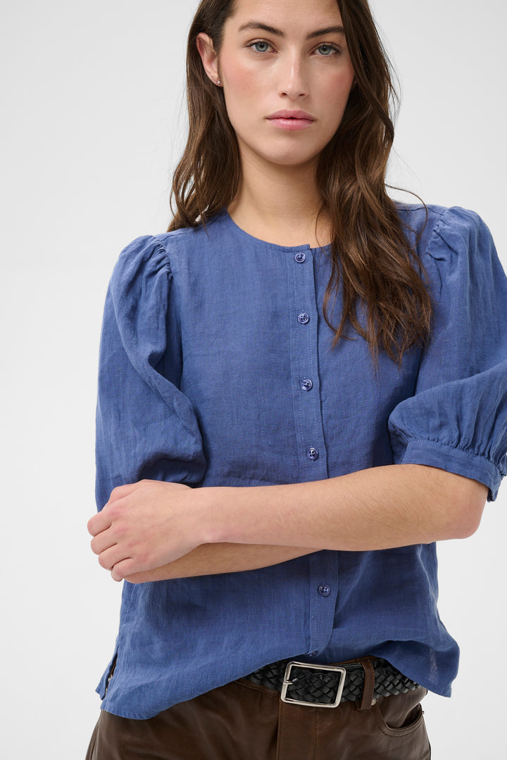 Blouse en lin avec boutons Azra