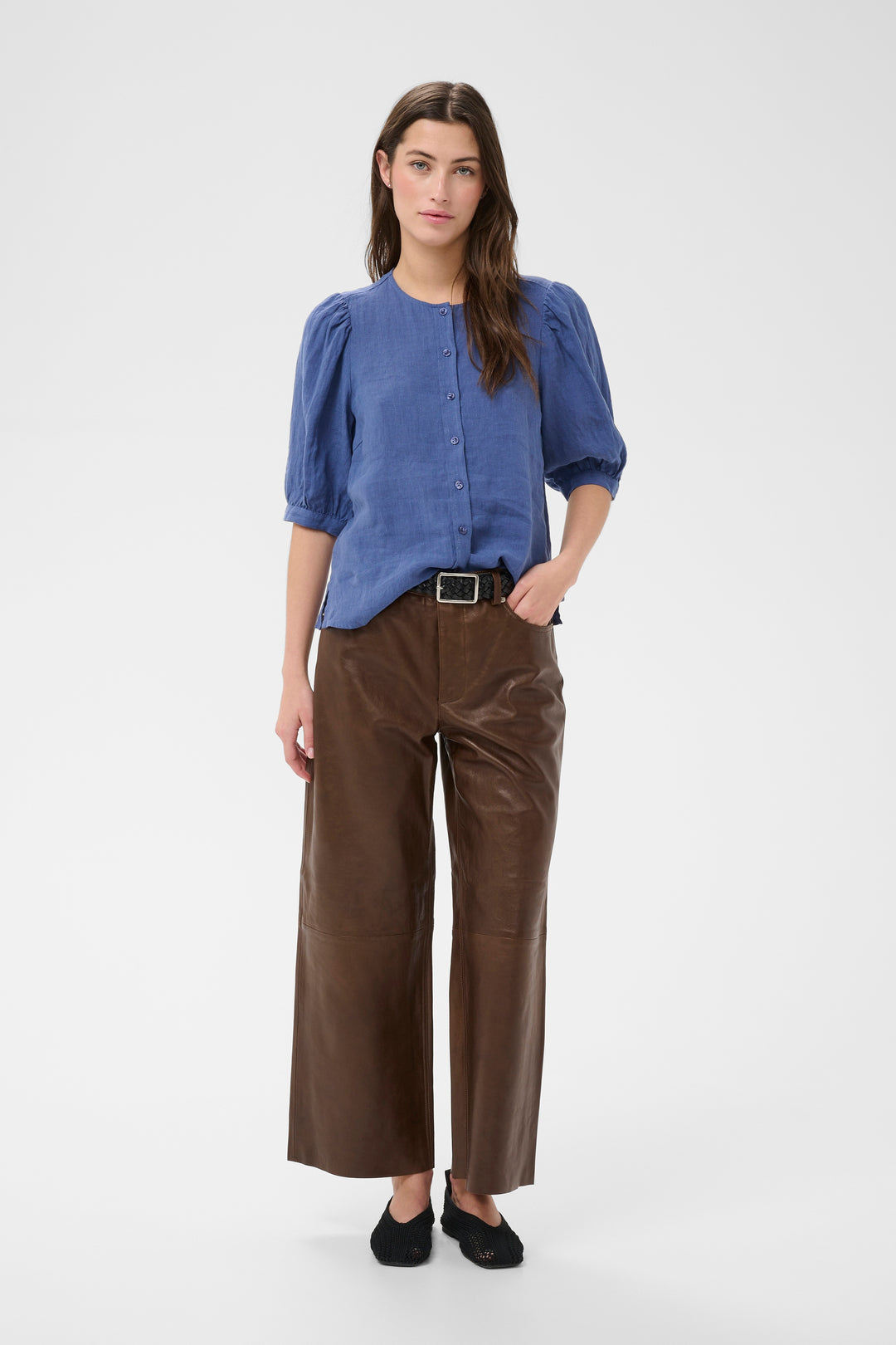 Blouse en lin avec boutons Azra