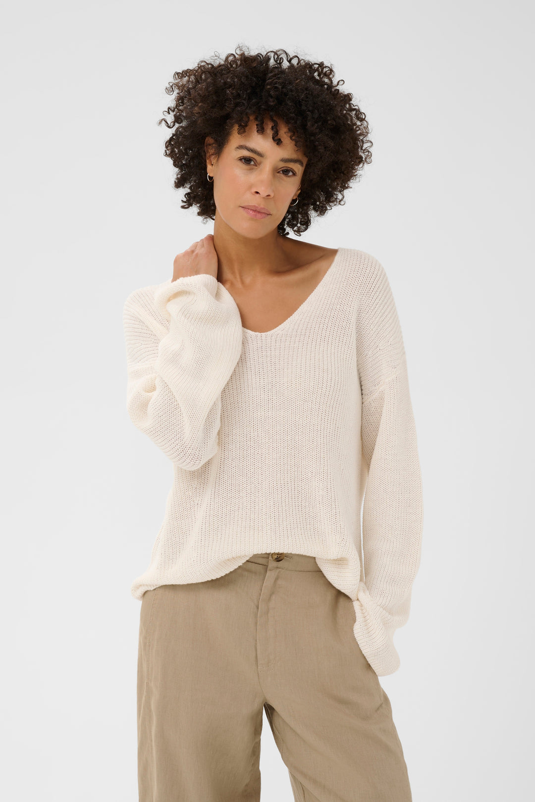 Pull à manches longues avec col en V Etronas