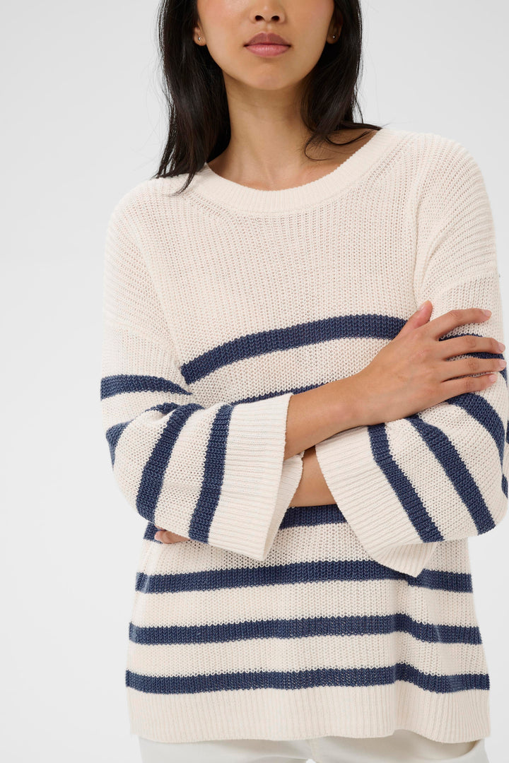 Pull rayé Aliza – en lin et coton