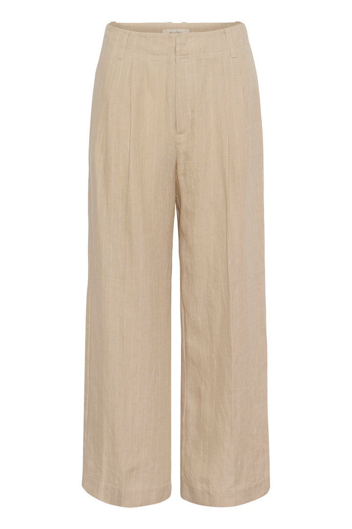 Pantalon en lin à rayures Aliya - Coupe droite et style décontracté