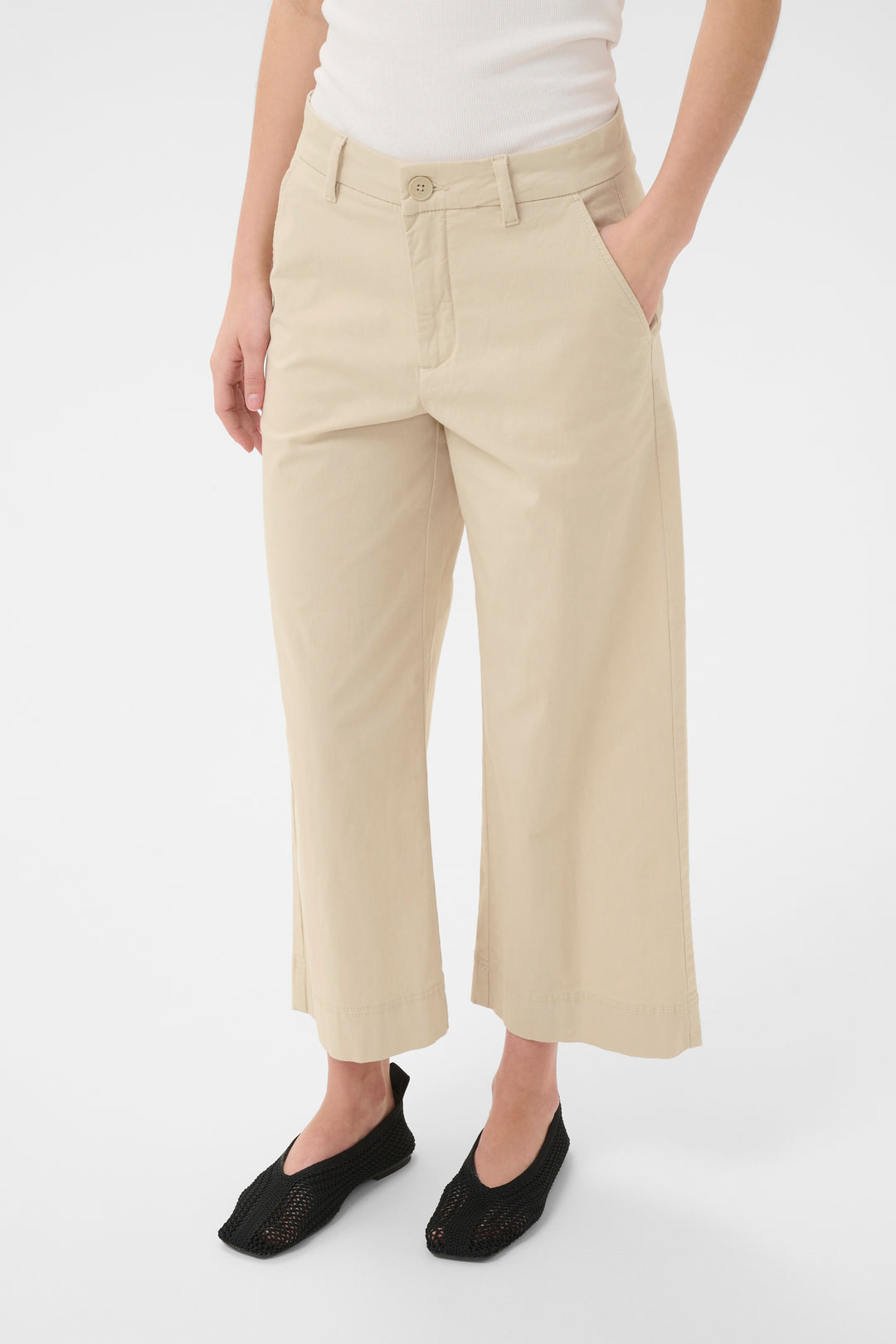 Pantalon en coton extensible Belmay – Coupe régulière longueur cheville