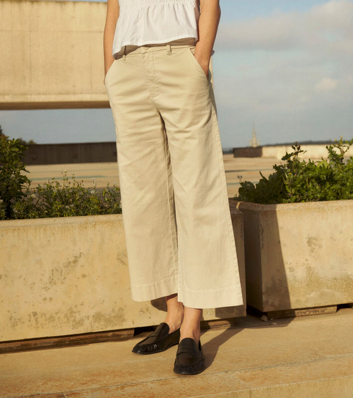 Pantalon en coton extensible Belmay – Coupe régulière longueur cheville