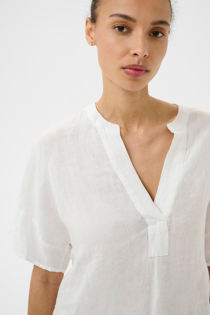 Blouse Brinnie en lin naturel – Léger à manches courtes