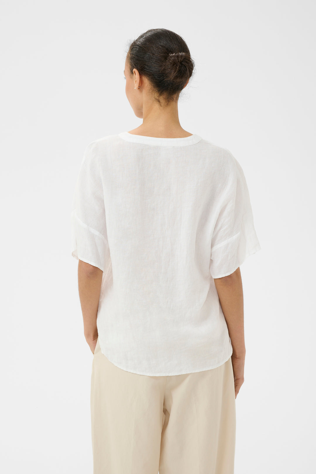 Blouse Brinnie en lin naturel – Léger à manches courtes