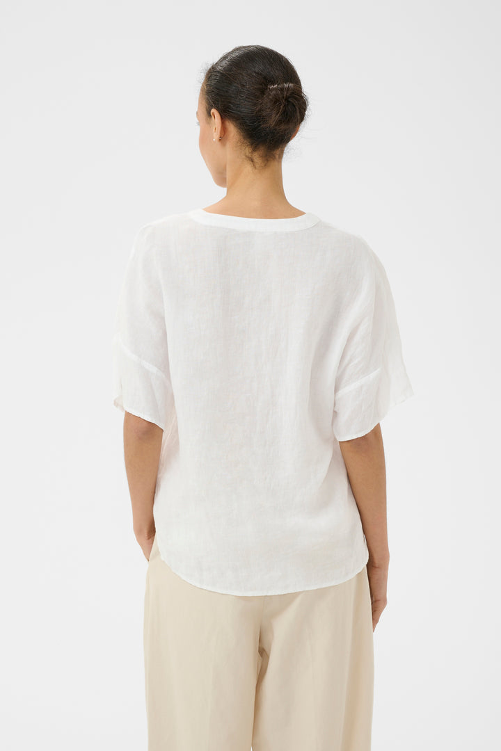 Blouse Brinnie en lin naturel – Léger à manches courtes