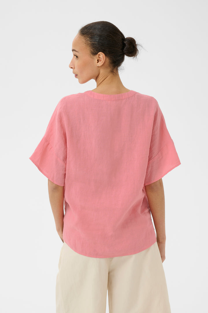 Blouse Brinnie en lin naturel – Léger à manches courtes