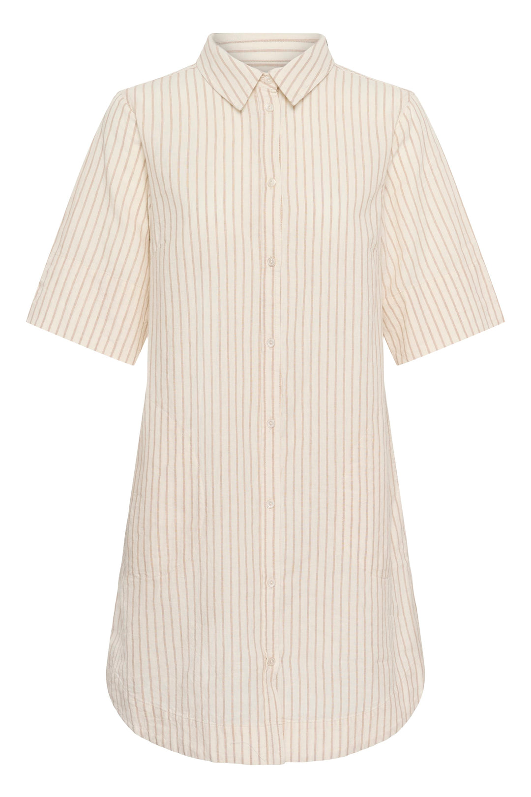 Robe chemise en lin et coton Berrit - Légère et respirante à fines rayures