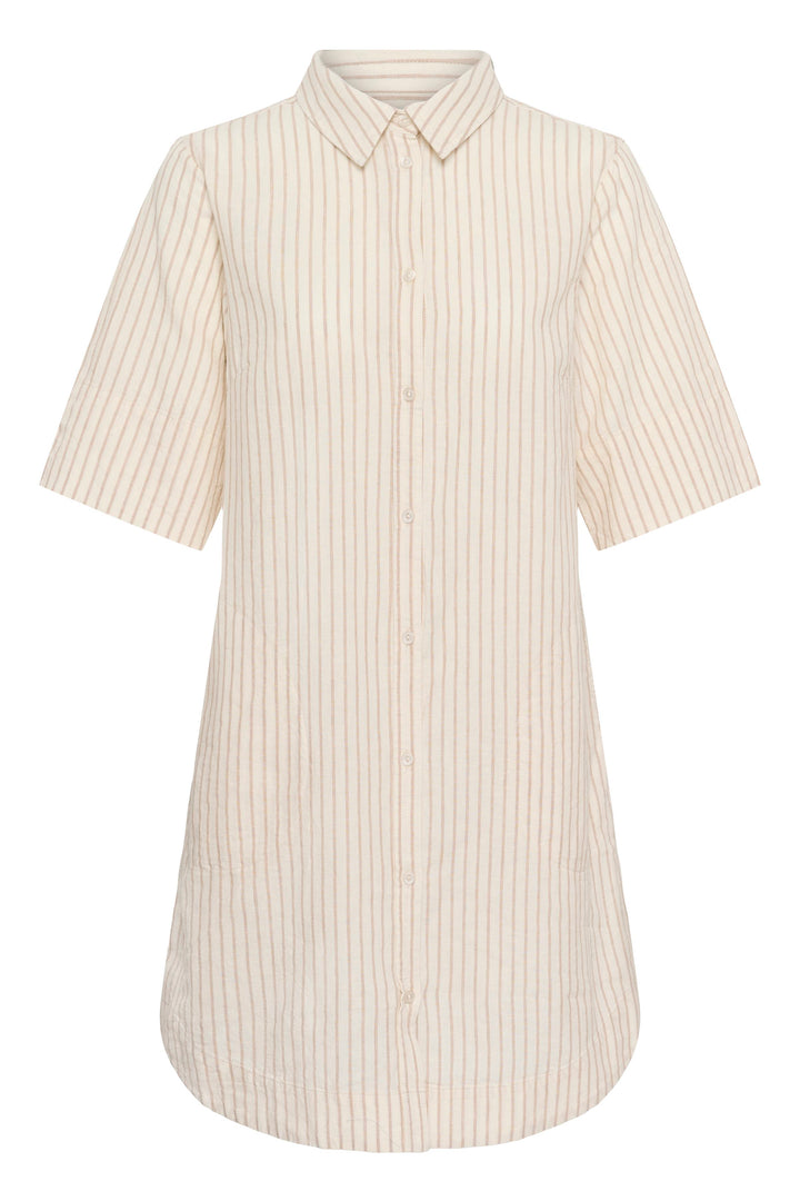 Robe chemise en lin et coton Berrit - Légère et respirante à fines rayures