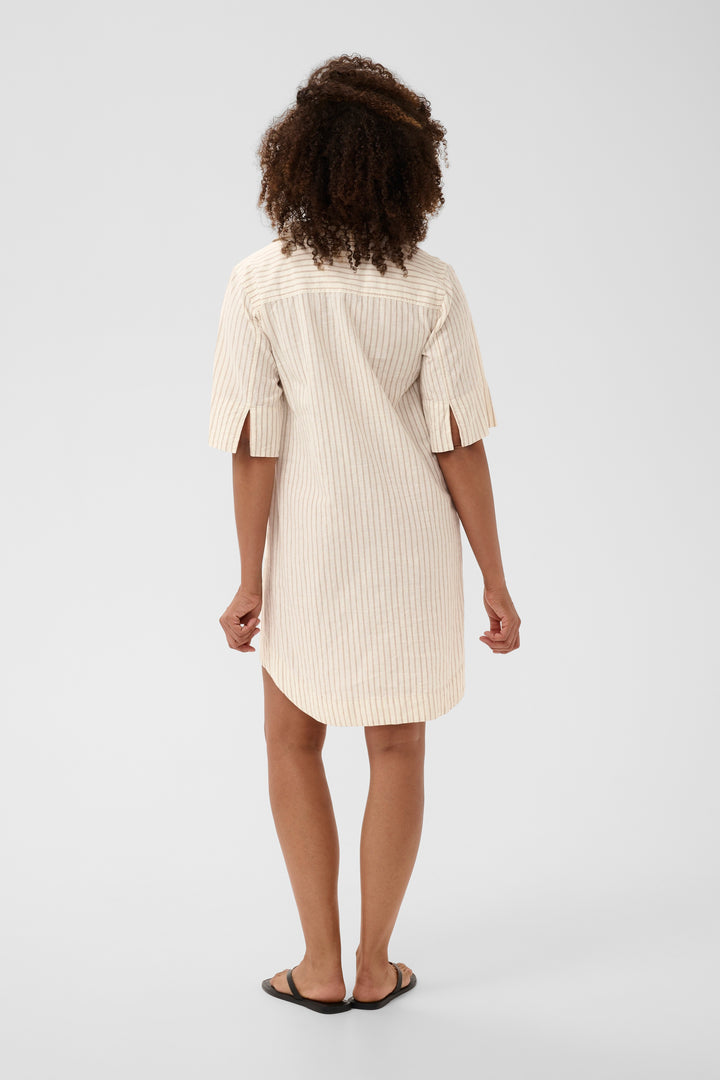Robe chemise en lin et coton Berrit - Légère et respirante à fines rayures