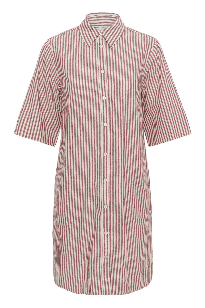 Robe chemise en lin et coton Berrit - Légère et respirante à fines rayures