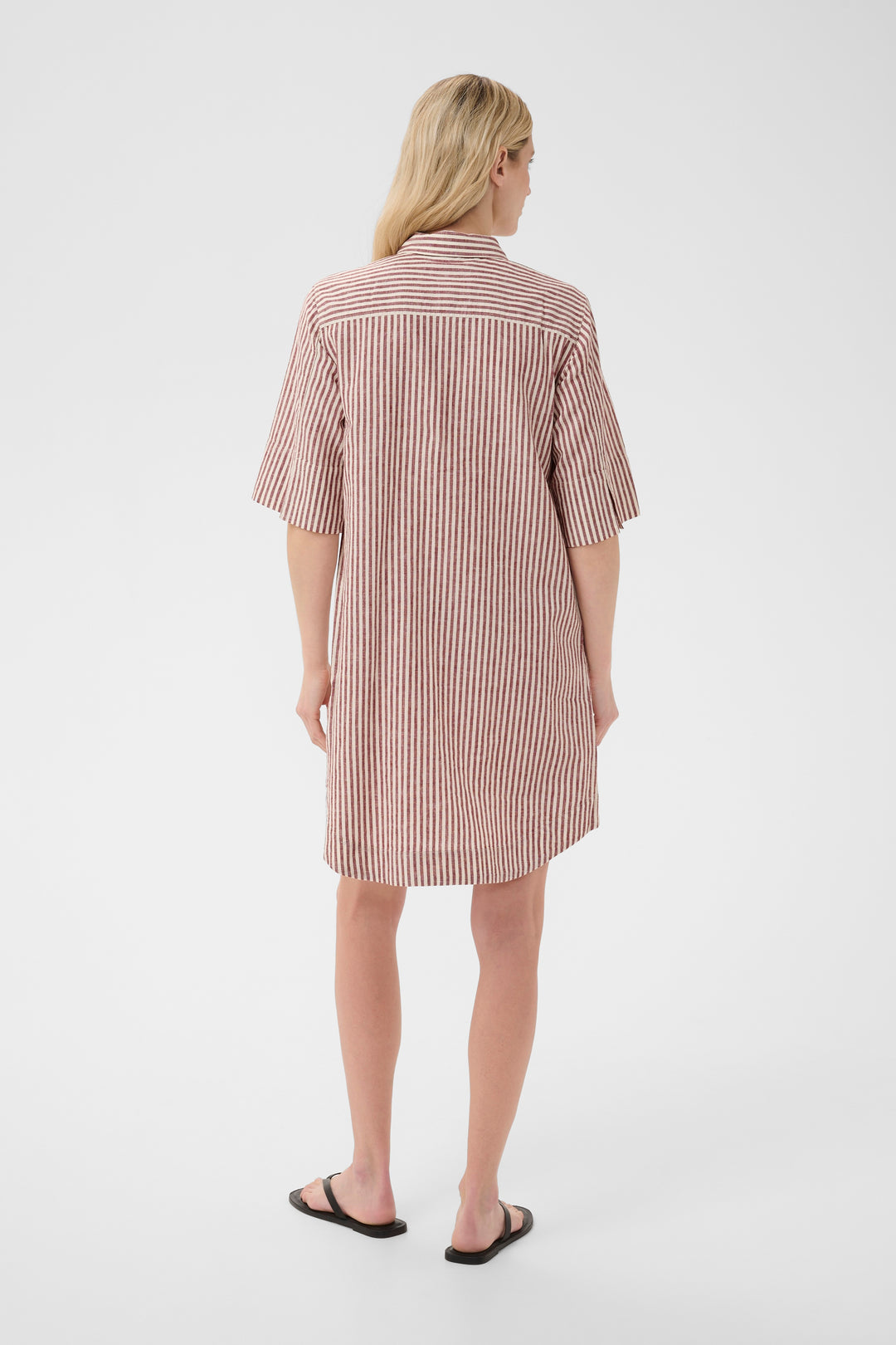 Robe chemise en lin et coton Berrit - Légère et respirante à fines rayures