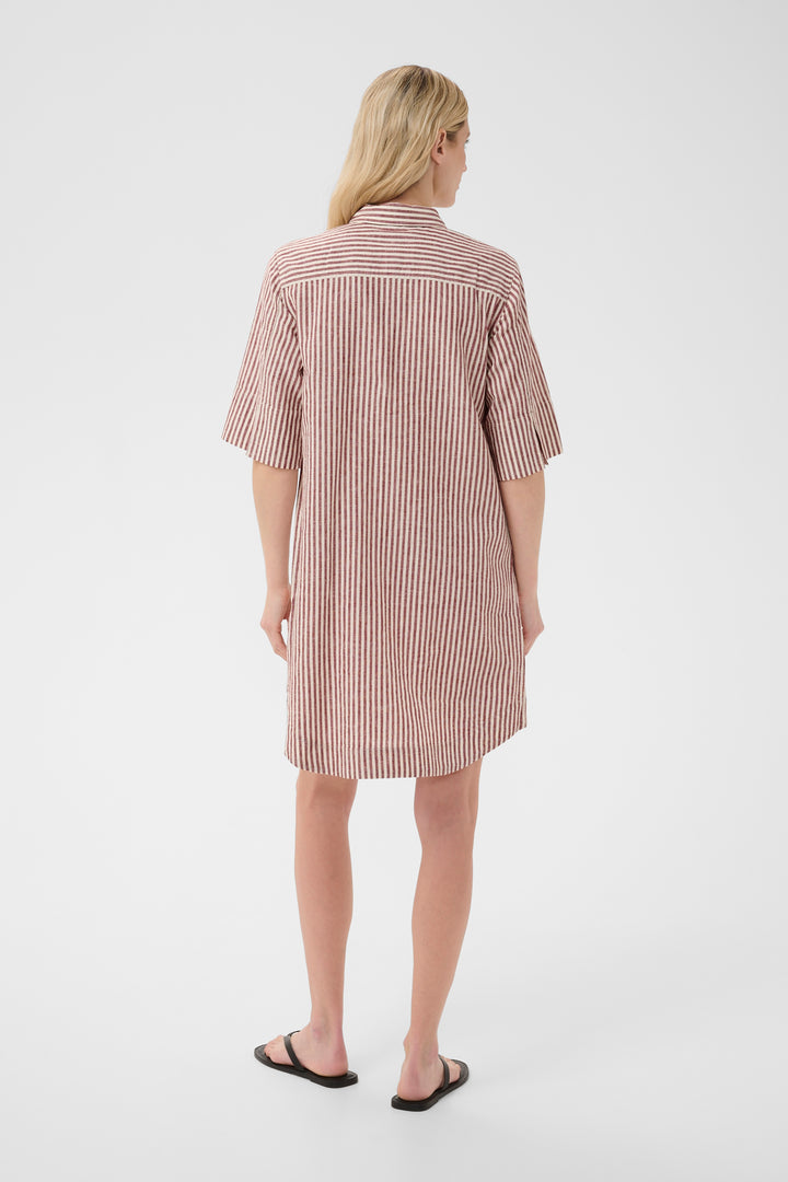 Robe chemise en lin et coton Berrit - Légère et respirante à fines rayures