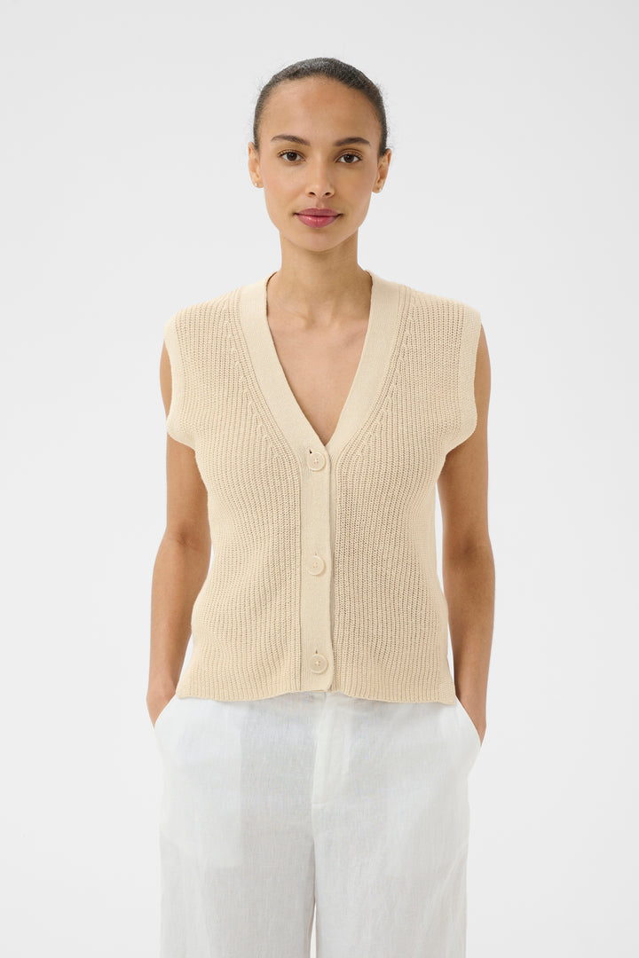 Veste sans manches Batilda – Gilet en lin et coton léger à superposer