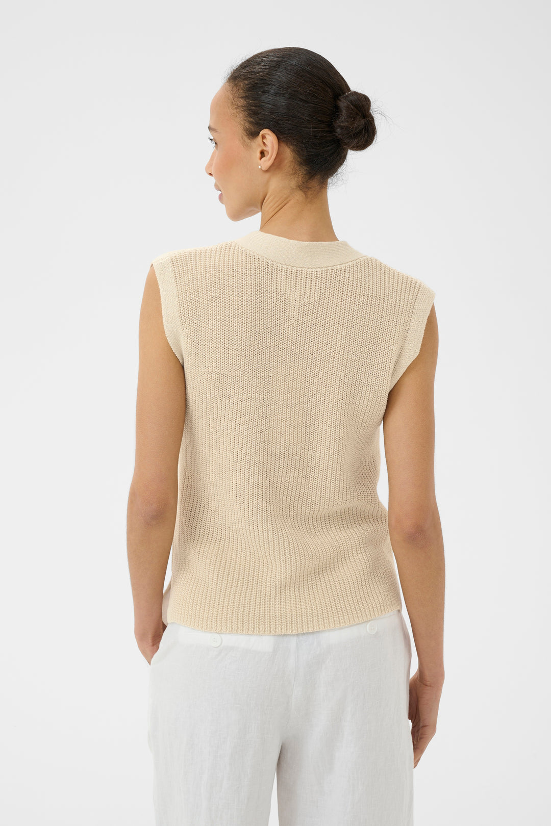 Veste sans manches Batilda – Gilet en lin et coton léger à superposer