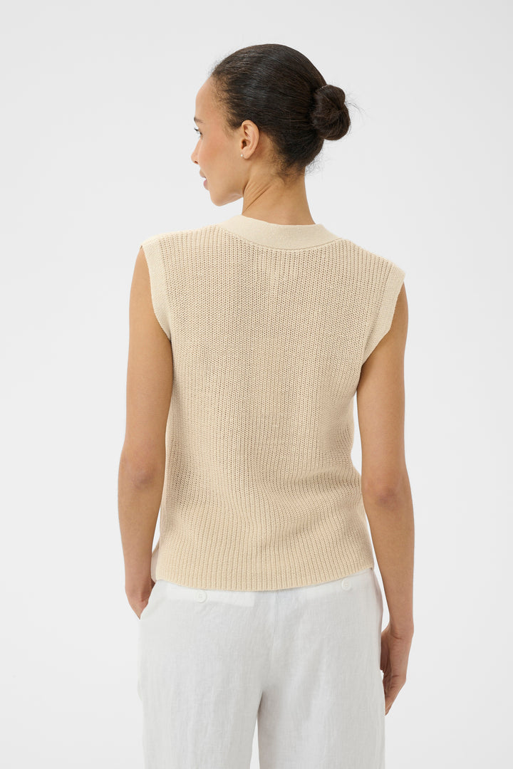Veste sans manches Batilda – Gilet en lin et coton léger à superposer