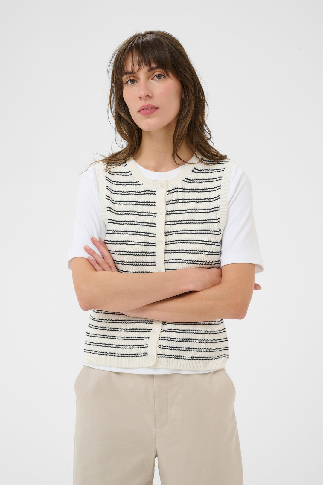 Cardigan sans manches Gemma - Maille biologique et style polyvalent