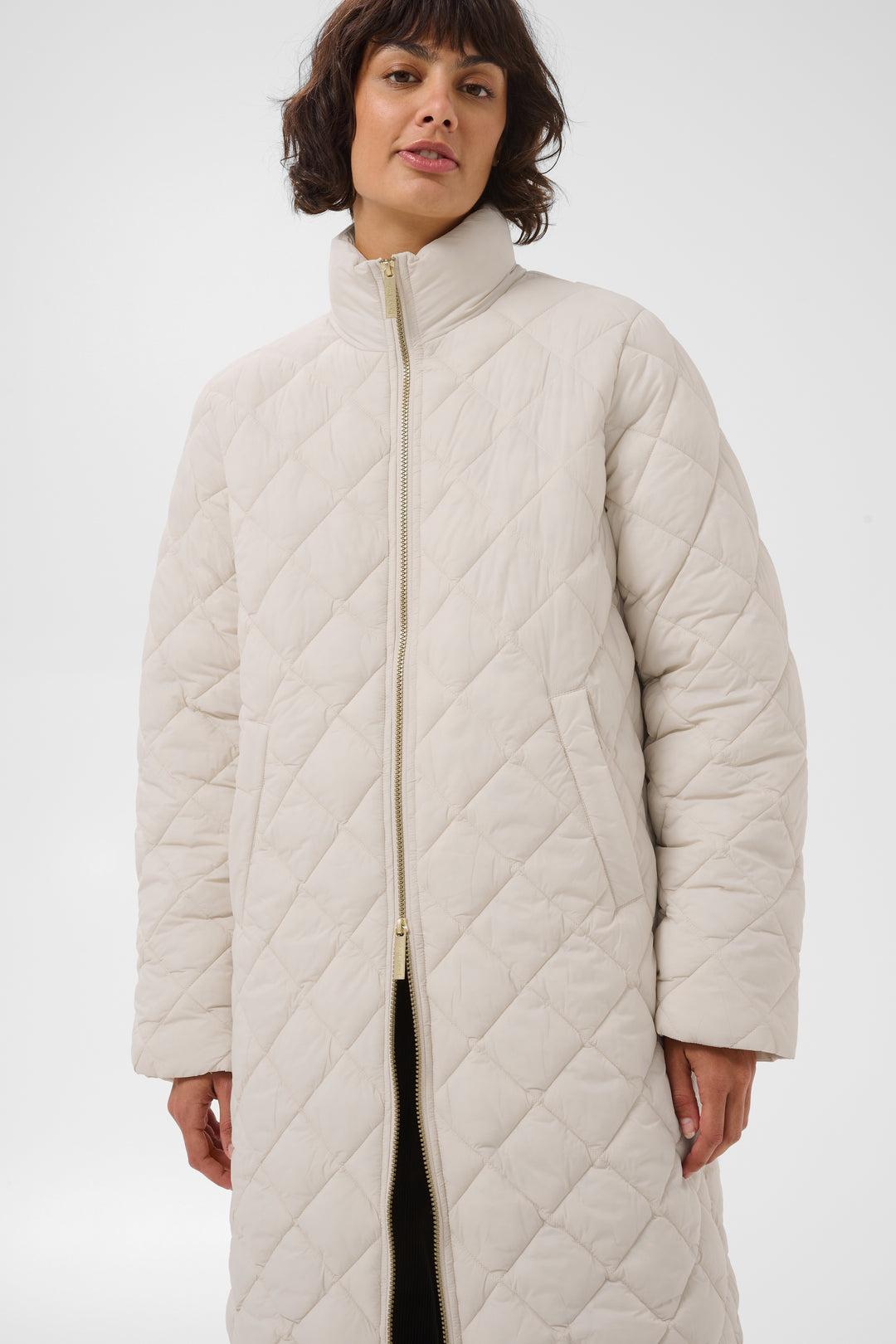 Manteau long matelassé Olilana - Fait de matériaux recyclés