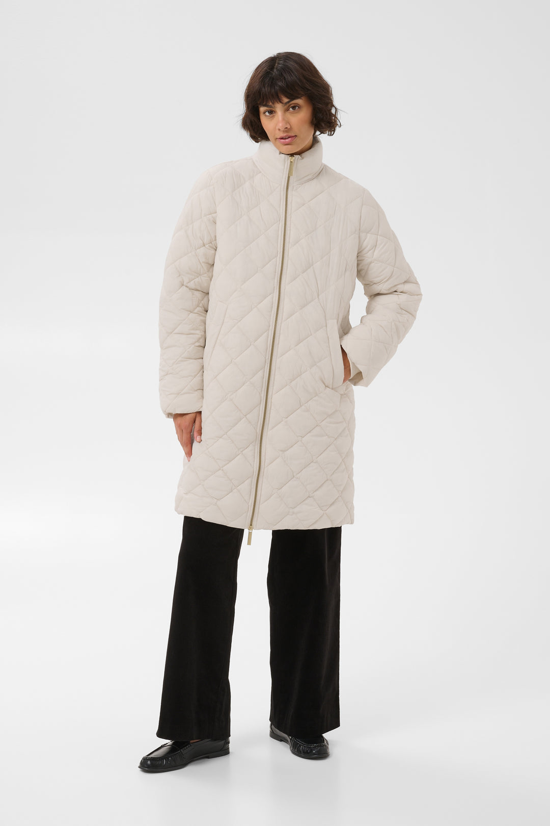 Manteau long matelassé Olilana - Fait de matériaux recyclés