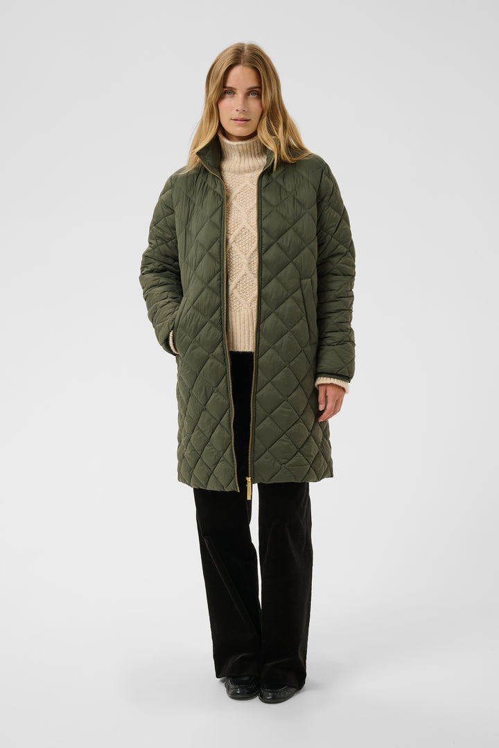 Manteau long matelassé Olilana - Fait de matériaux recyclés