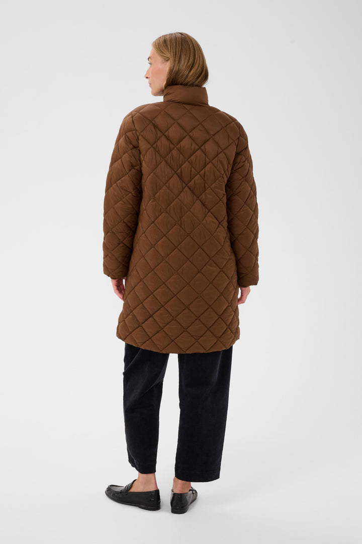 Manteau long matelassé Olilana - Fait de matériaux recyclés