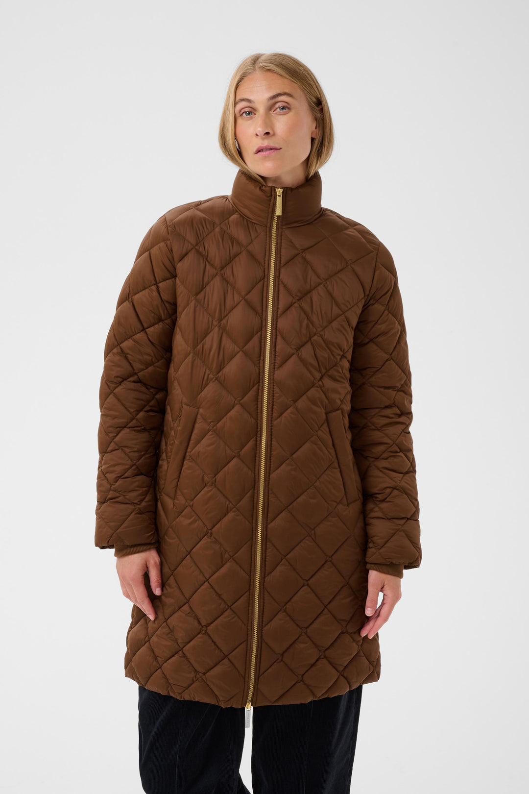 Manteau long matelassé Olilana - Fait de matériaux recyclés