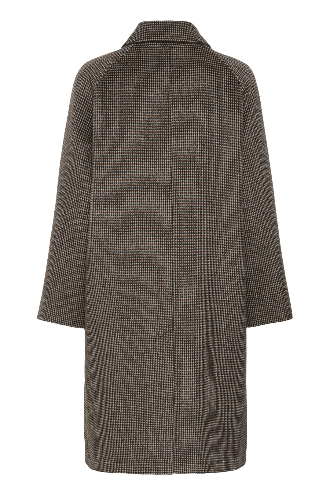 Manteau en laine recyclée Catherin - Long au motif pied-de-poule