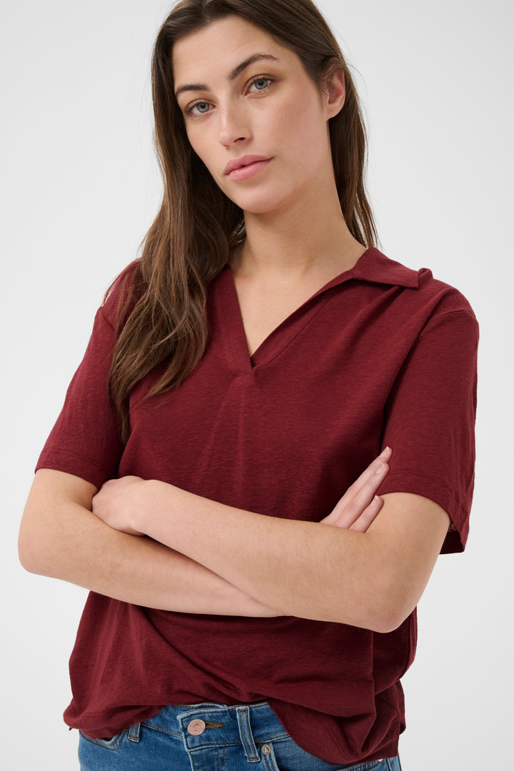 Berlina linen polo shirt – Lightweight and breathable open-collar t-shirt