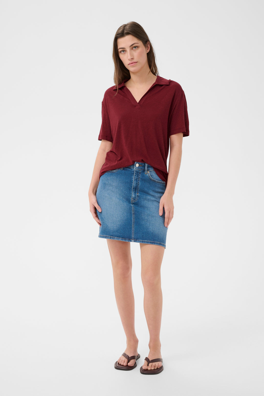 Berlina linen polo shirt – Lightweight and breathable open-collar t-shirt
