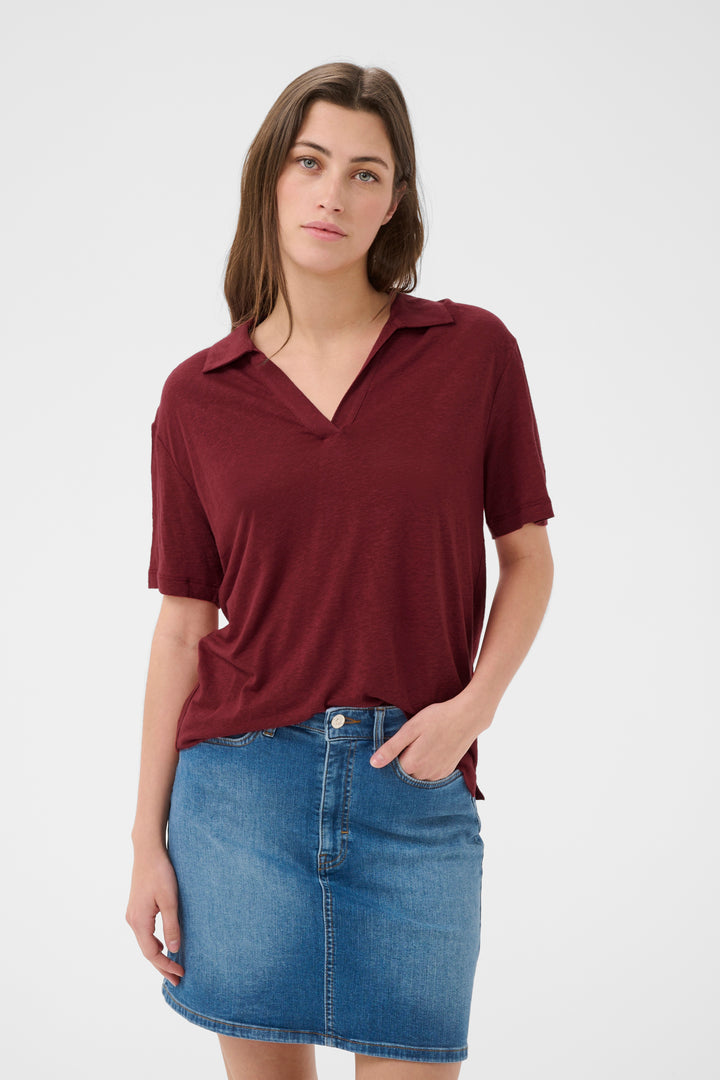 Berlina linen polo shirt – Lightweight and breathable open-collar t-shirt