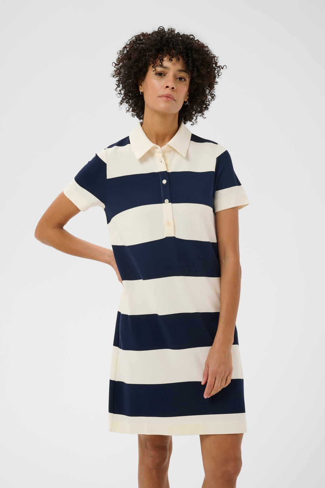 Robe rayée esprit polo Elivia – Confort fluide et allure moderne