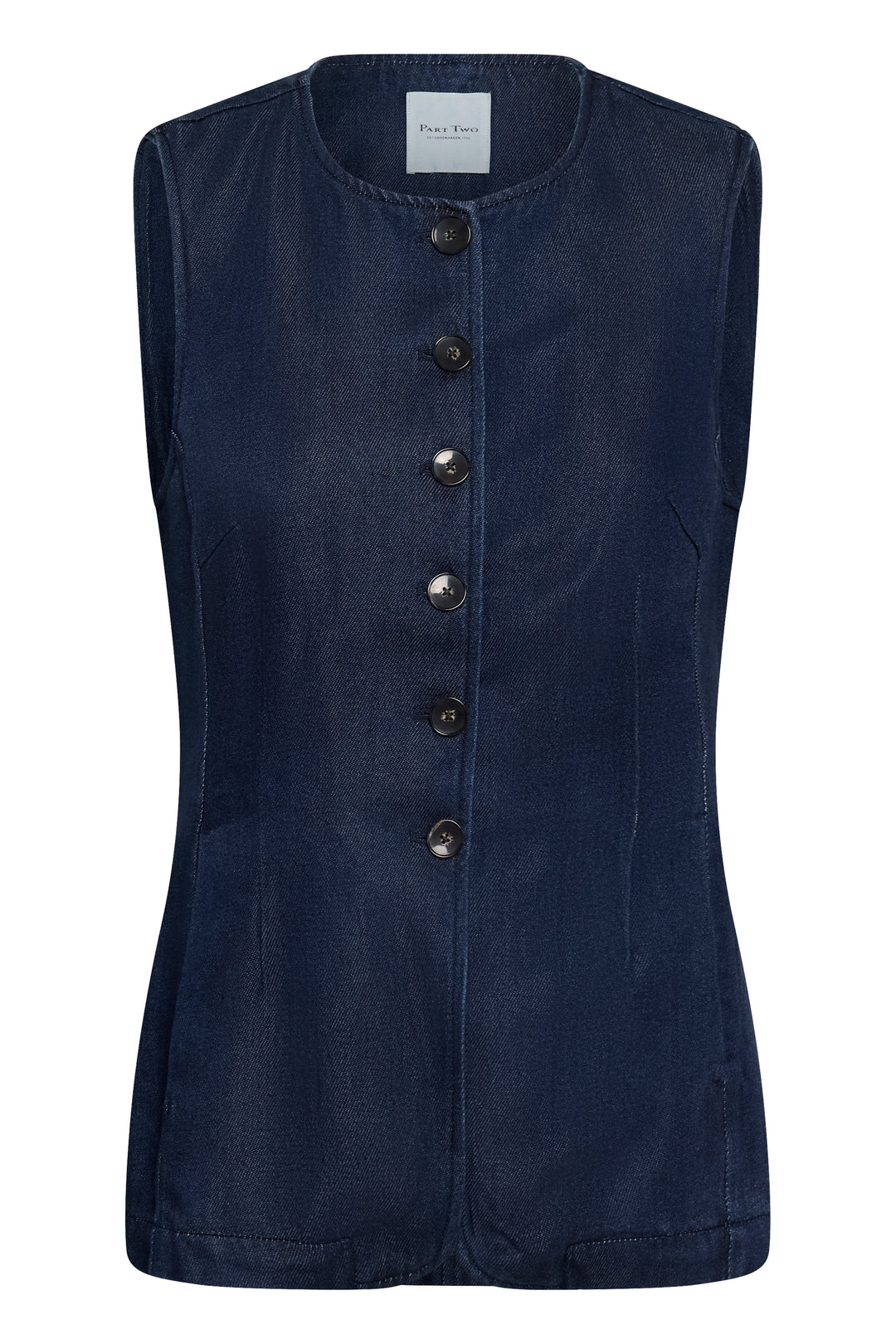 Veste sans manches en pur coton Carolan - À boutonnage classique
