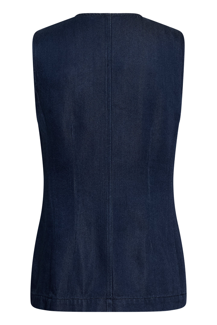 Veste sans manches en pur coton Carolan - À boutonnage classique
