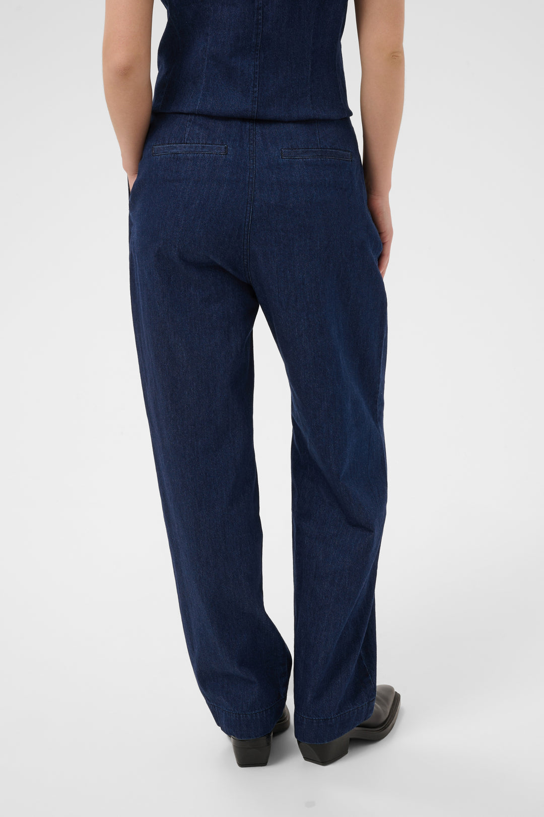 Pantalon en denim de coton Colleena - Coupe ample et taille haute