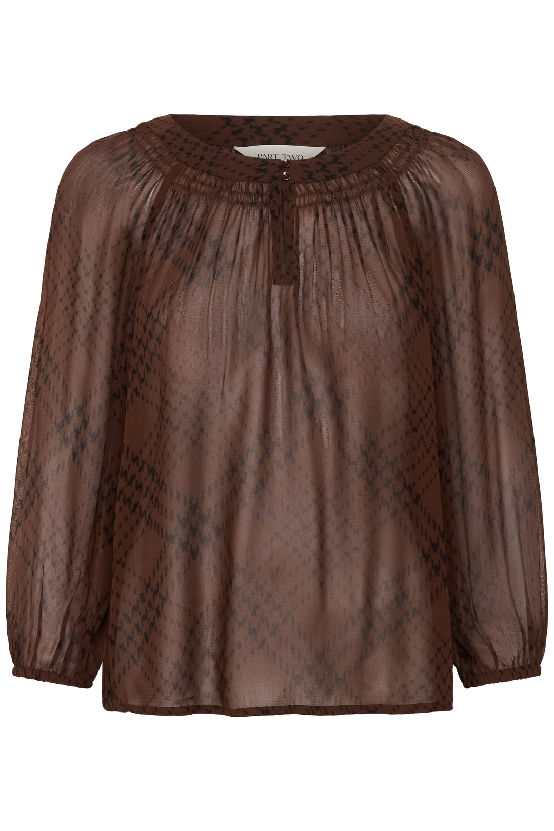 Blouse en viscose écoresponsable Catin - Avec motif à carreaux graphiques
