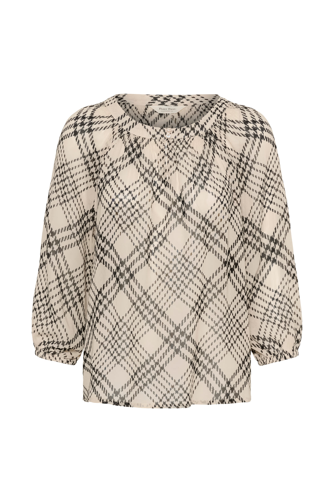 Blouse en viscose écoresponsable Catin - Avec motif à carreaux graphiques