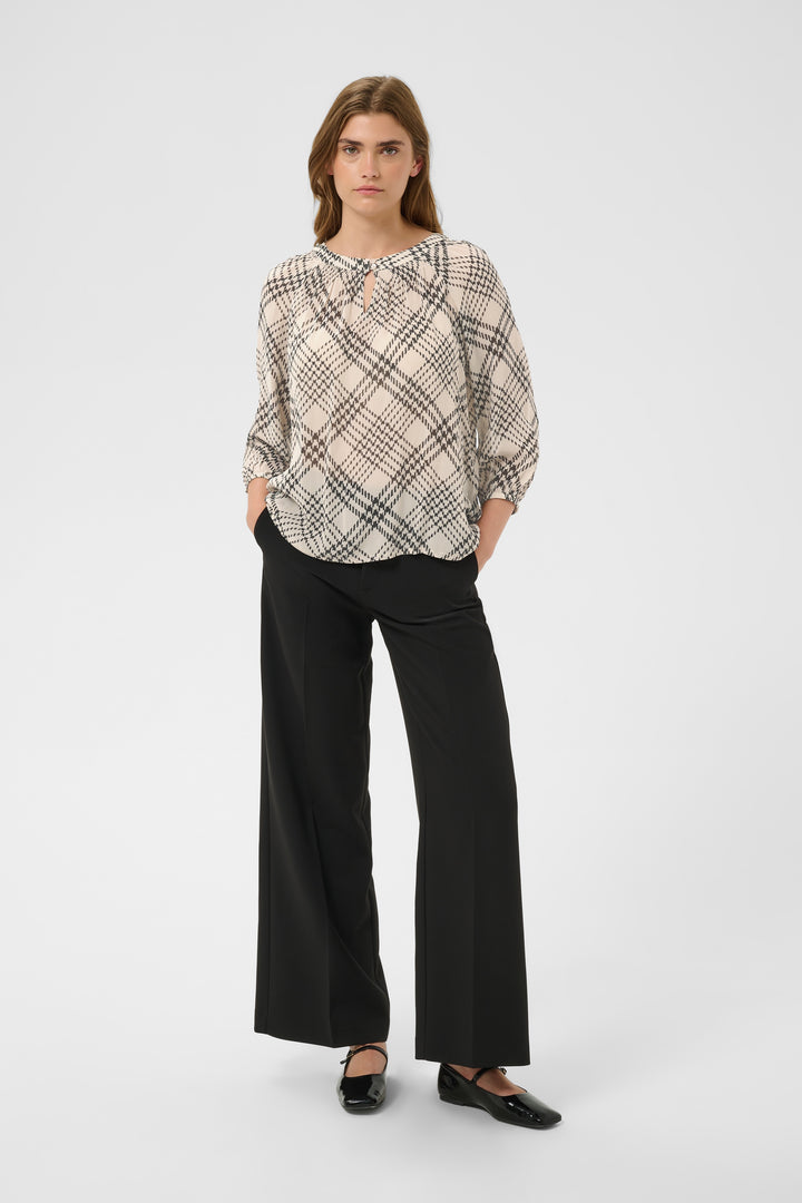 Blouse en viscose écoresponsable Catin - Avec motif à carreaux graphiques