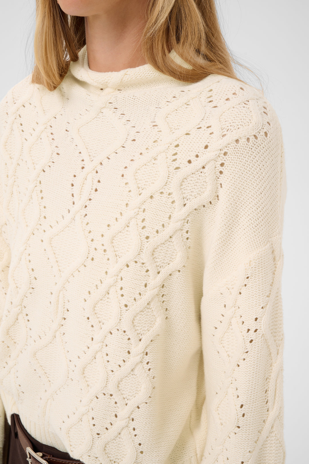 Chandail en tricot de coton mélangé Charnel - À col roulé