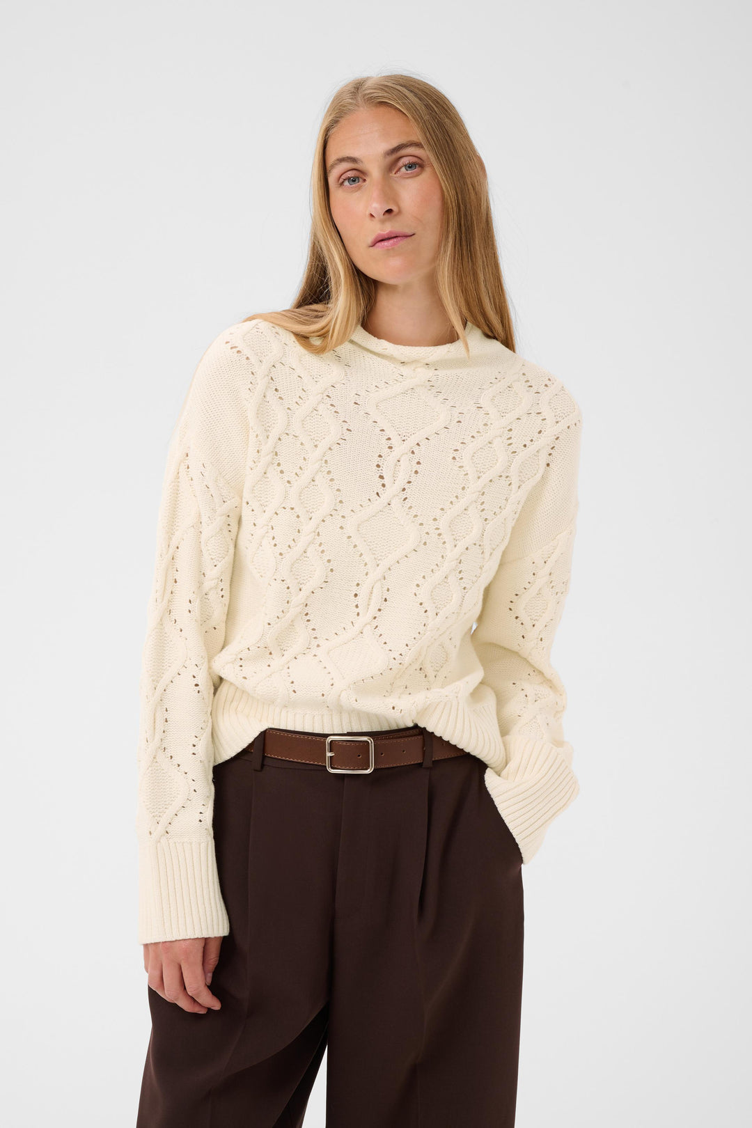 Chandail en tricot de coton mélangé Charnel - À col roulé