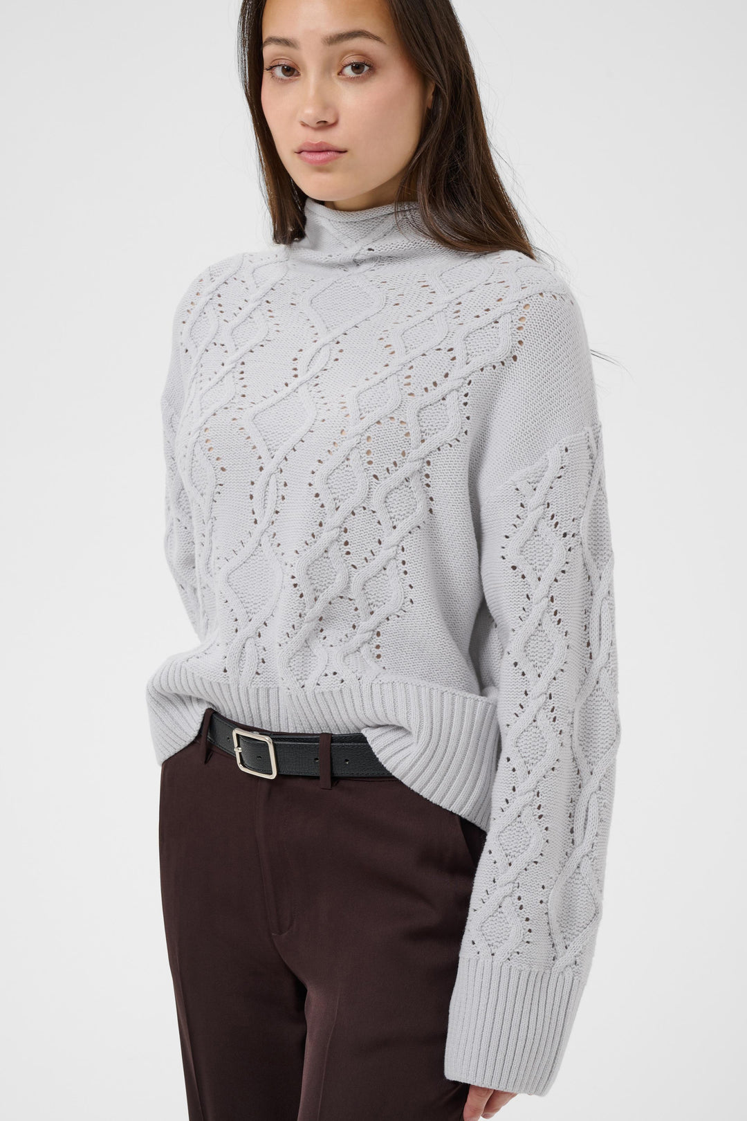 Chandail en tricot de coton mélangé Charnel - À col roulé