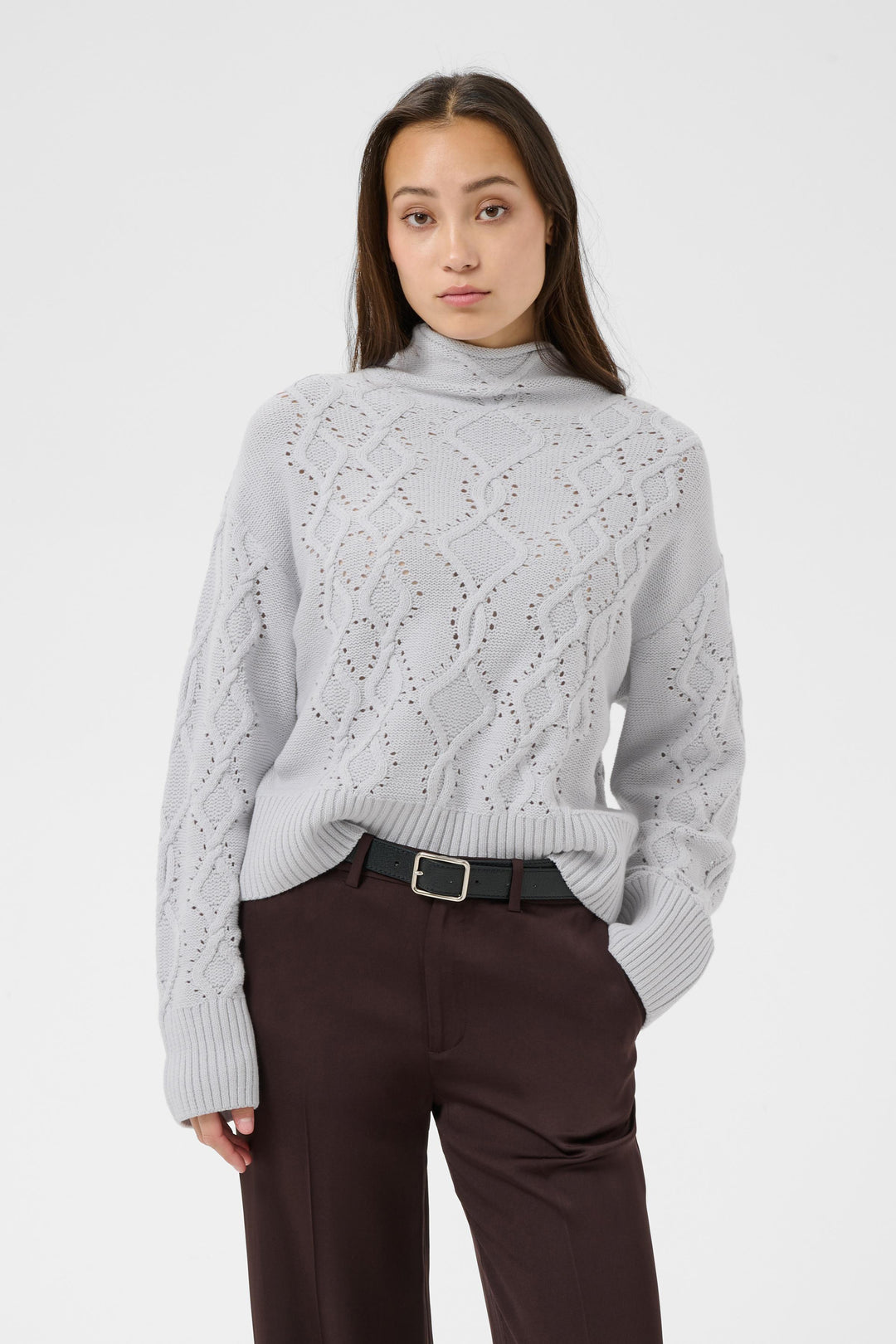 Chandail en tricot de coton mélangé Charnel - À col roulé