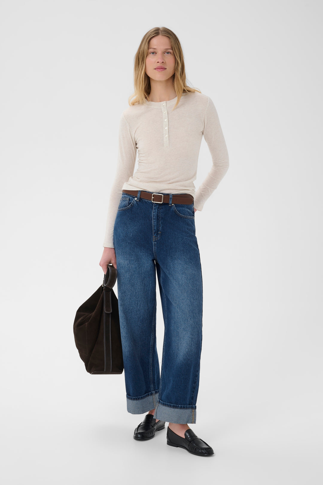 Jeans droit en pur coton Cristine - Coupe droite intemporelle