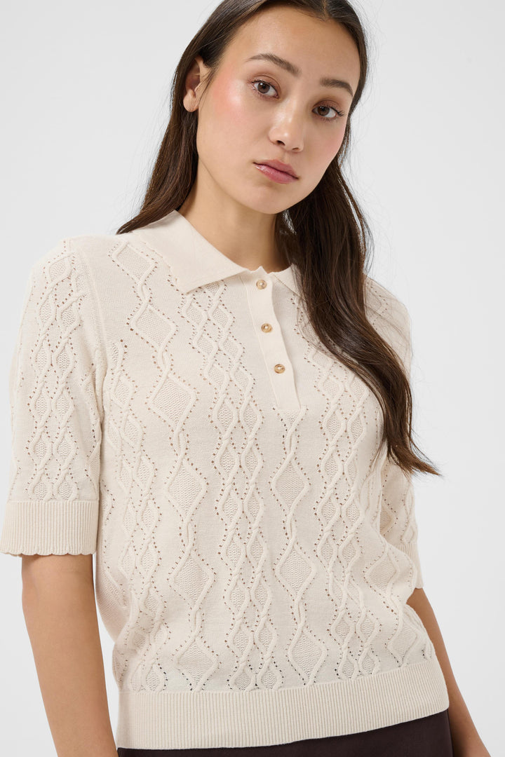 Pull en coton biologique Cinia - Tricot léger à encolure ronde classique