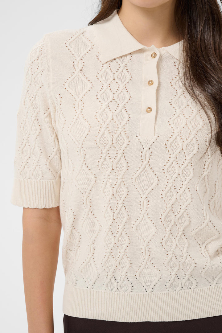 Pull en coton biologique Cinia - Tricot léger à encolure ronde classique